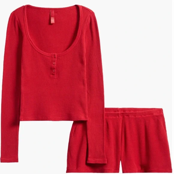 Skims thermal Knit Henley short pajamas - Picture 2 of 7